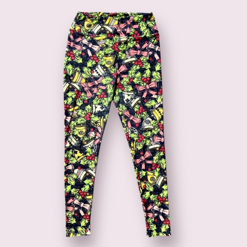 LuLaRoe Holiday Bells and Bows Leggings